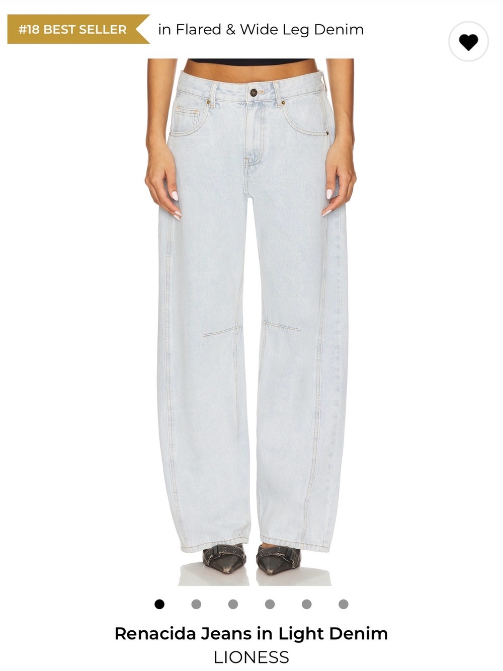 Lioness Light Wash Wide-Leg Renacida Jeans
